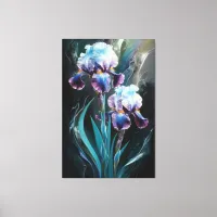 *~* Irises Blue Flower Artsy Iris Painting AP84 Canvas Print