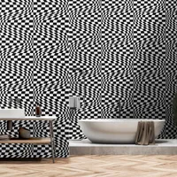 Black and White Warped Abstract Illusion Wallpaper