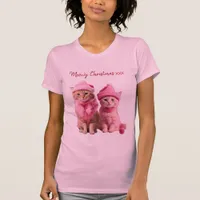 Meowy Christmas jumper pin cat lover T-Shirt