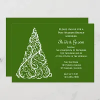 Green Christmas Tree Winter Post Wedding Brunch Invitation