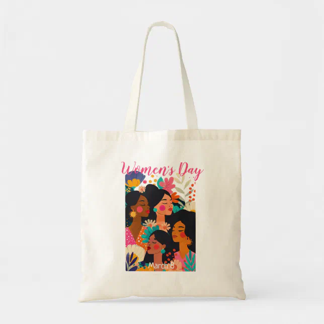 Floral Pink International Women's Day Tote Bag