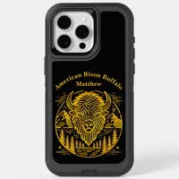 Gold Bison Amid Mountains and Trees iPhone 15 Pro Max Case