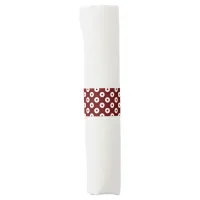 Whimsical Polka-Dotted Dark Red and White Napkin Bands