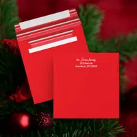 Red Christmas Envelope with Striped Inside