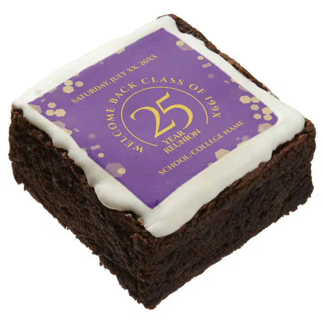 Purple & Gold School College Class Reunion Brownie