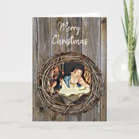 Nativity Scene Baby Jesus Virgin Mary Christmas Card