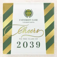 Green School College University Graduation Day Glass Coaster