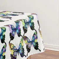 Aqua, Pink, and Yellow -  Elegant Butterflies Tablecloth