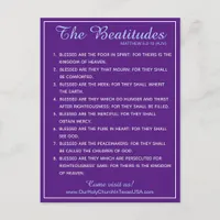 Holy Scripture Matthew 5:3 to 5:10 Beatitudes Holiday Postcard