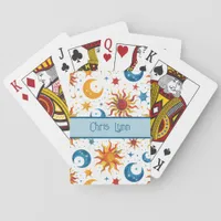 Mod Abstract Sun Moon and Stars Colorful  Poker Cards