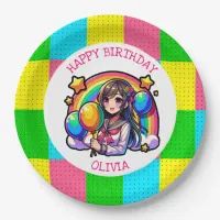 Anime Girl Colorful Pop Art Birthday