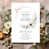 Watercolor Eucalyptus Geometric Wedding Invitation