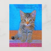 Cute kitten with big eyes childrens birthday postc postcard