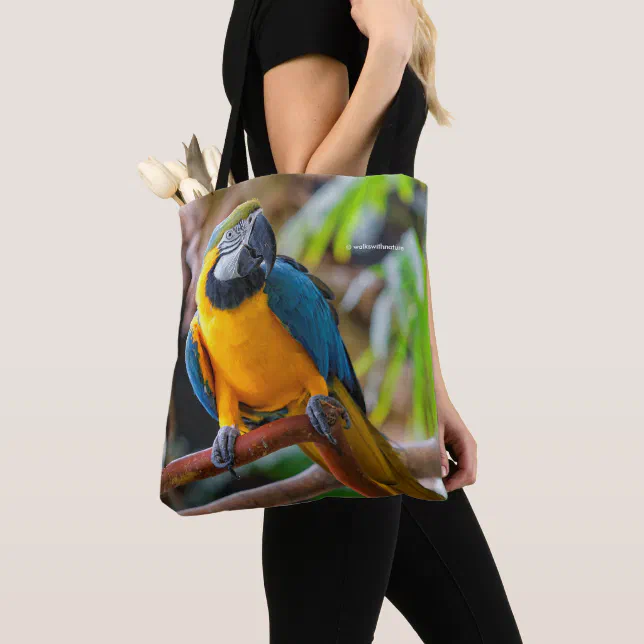 Beautiful Blue and Gold Macaw Tote Bag