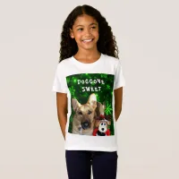 German Shepherd, Toy Reindeer, Green Snowflakes T-Shirt