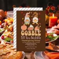 Thanksgiving Dinner Gnomes Gobble Quote Invitation