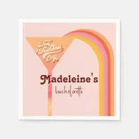 Retro Arch Vintage Sunset Abstract Bachelorette Napkins