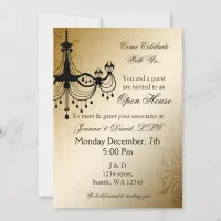 Chandelier Gold elegant Corporate party Invitation