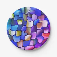 Rainbow tiles paper plates