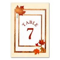 Autumn Wedding Pretty Fall Table Number Card