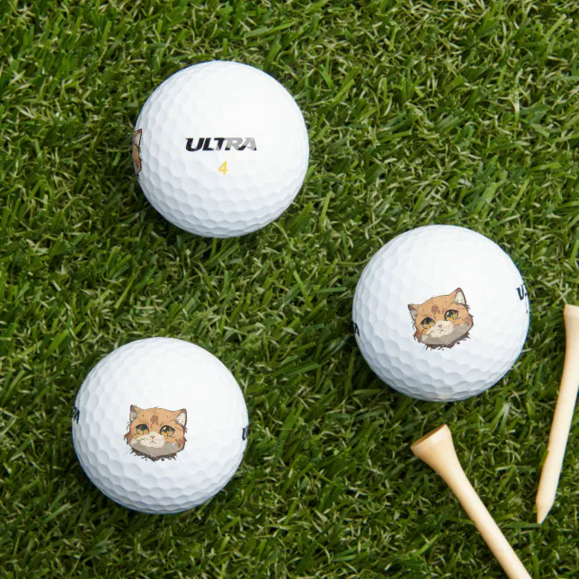 Anime Cat Face Golf Balls