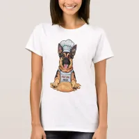 Culinary Canine: Baker German Shepard With Loaf T-Shirt