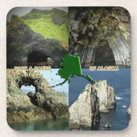 Rock Formations and Caves in Alaska Collage Beverage Coaster