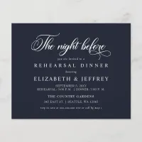 Budget Navy Night Before Rehearsal Dinner invite