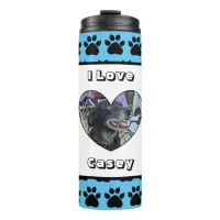 Customized Pet Photo and Paw Print Thermal Tumbler