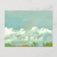 Beautiful Rainbow on Rainy Day Keeping in Touch Postcard