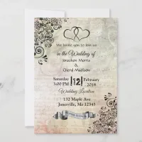 Sheet Music Notes Hearts Wedding Invitations