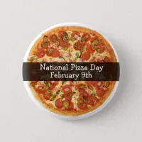 National Pizza Day February 9th Holiday Button