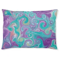 Purple, Blue, Gold and Teal swirls   Pet Bed
