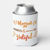 blessed and grateful thanksgiving can cooler