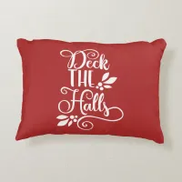 deck the halls Typography Holidays Decorative Pillow