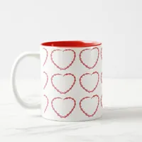 Mug - Three rows of Beaded Red Heart