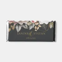 Floral Drama Wedding Charcoal ID1022 Hershey Bar Favors