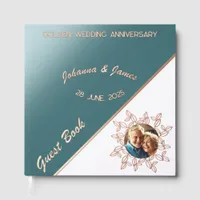 Luxurious Golden Wedding Anniversary Guest Book