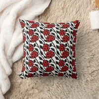 Pretty Floral Pattern in Red, Black and White