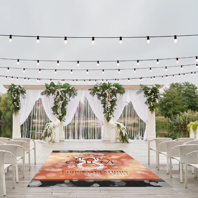 Elegant 8th Bronze Wedding Anniversary Celebration Outdoor Rug