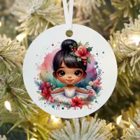 Pretty Little Ballerina Personalized Christmas Metal Ornament