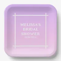 Girly Pink And Lilac Bridal Shower Name Paper Plates