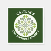 Shamrock Mandala 21st Birthday Party Napkins