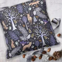 Winter Woodland Violet/Gold ID785 Throw Pillow