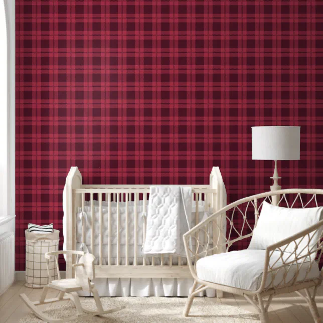 Pattern Red Plaid Checks Room Office  Wallpaper