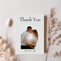 Simple Black & White Budget Photo Thank You Note Card