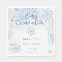 Blue Baby its Cold Outside Winter Baby Shower Napkins