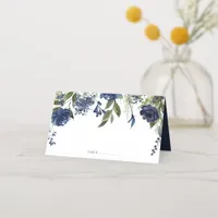 Blue Wildflowers and Greenery Wedding Place Card