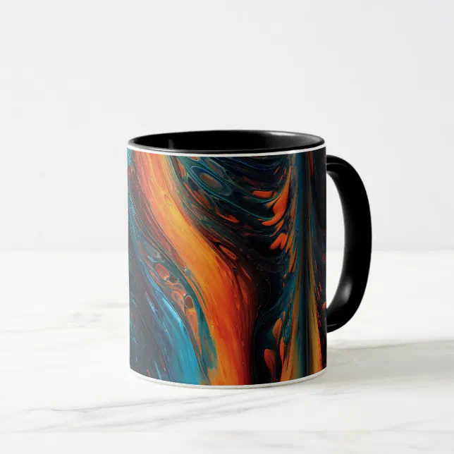 Fire smudge painting mug
