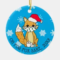 Oh for Fox Sake, 2020, Funny Happy New Year Ceramic Ornament